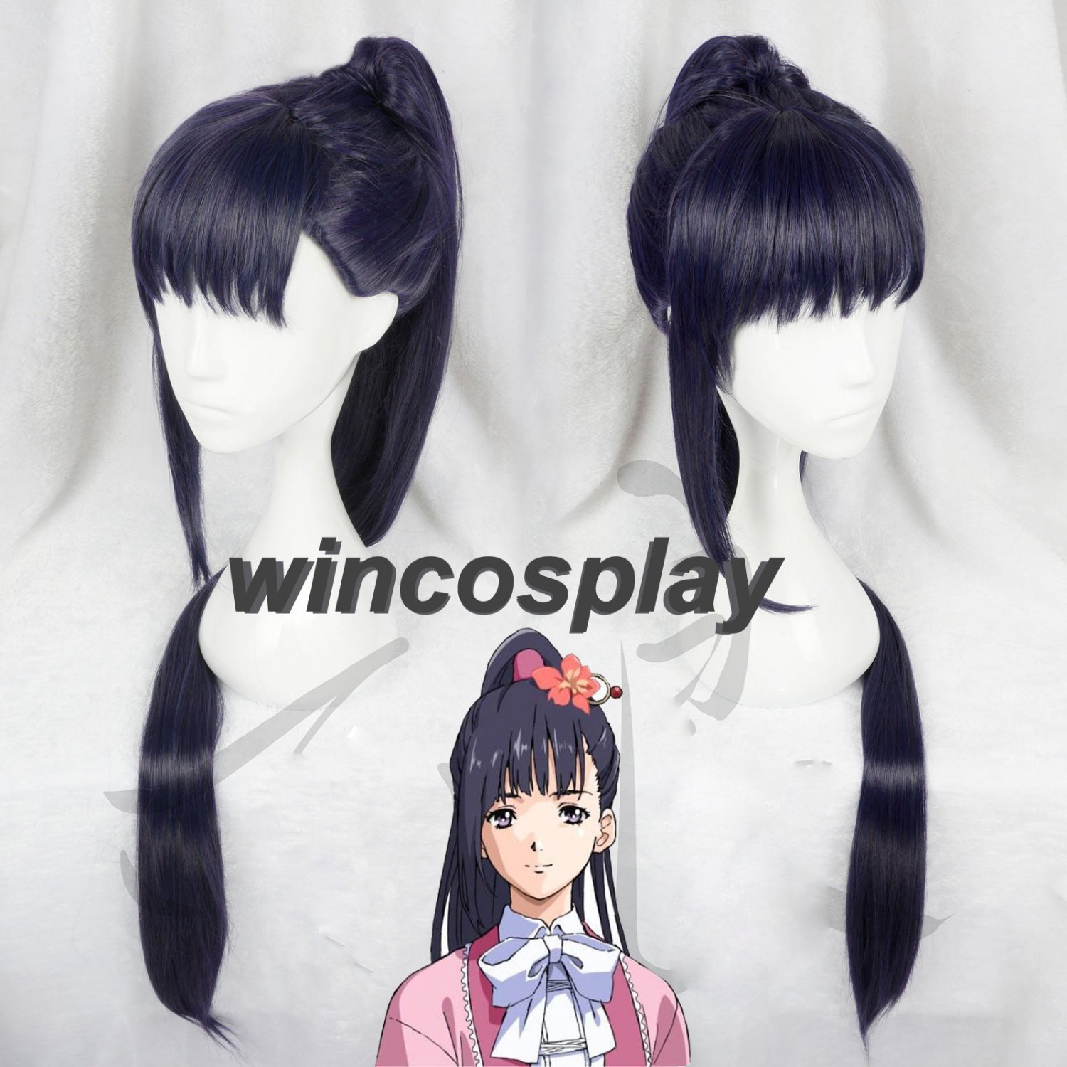 Kabaneri of the Iron FortressYomogawa Ayame Dark Blue Ponytail Cosplay Full Wig