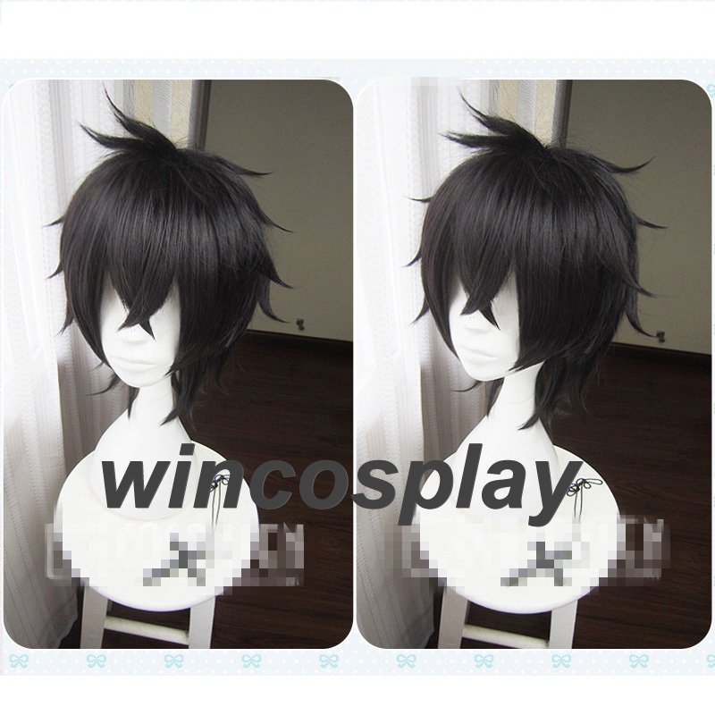 Black Clover Yuno Black Short Straight Fluffy Cosplay Wig Heat Resistant Wigs
