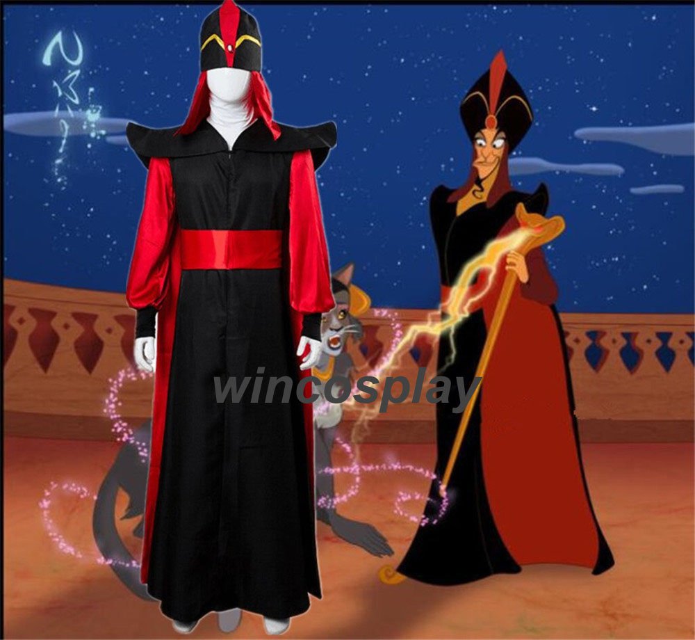 Aladdin The Return of Jafar Cosplay Robe Cloak Cape Hat Wizard Outfit Costume
