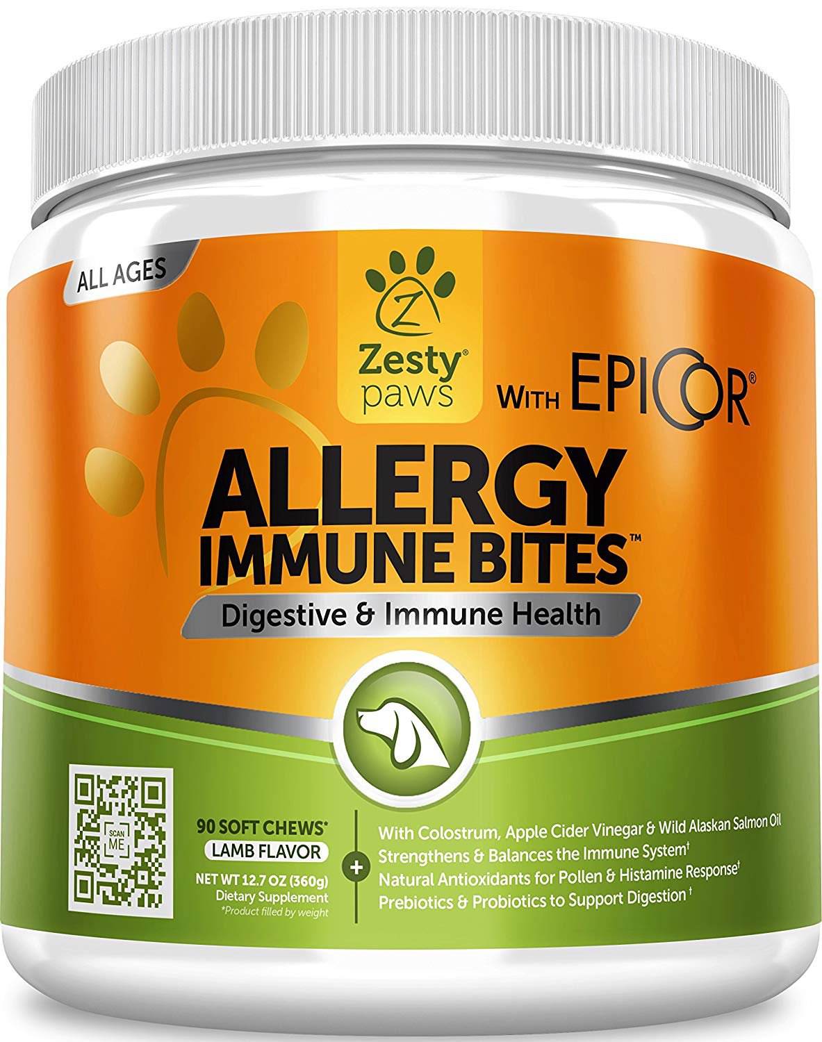 Allergy Immune Supplement for Dogs 90 Chew Treats, Seasonal Allergies, Anti Itch