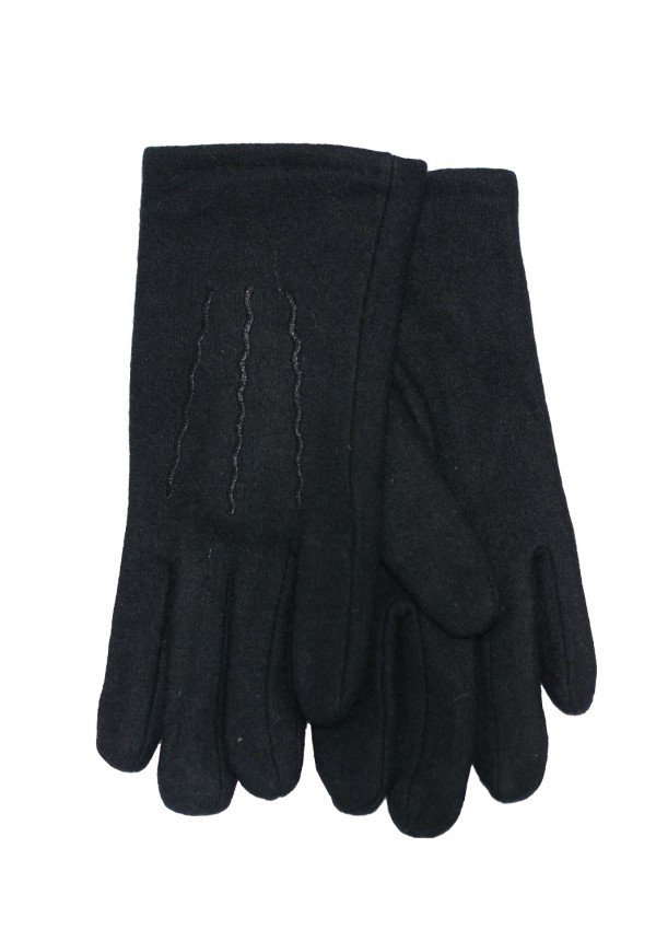 MEN'S BLACK ANGORO WOVEN GLOVES V24