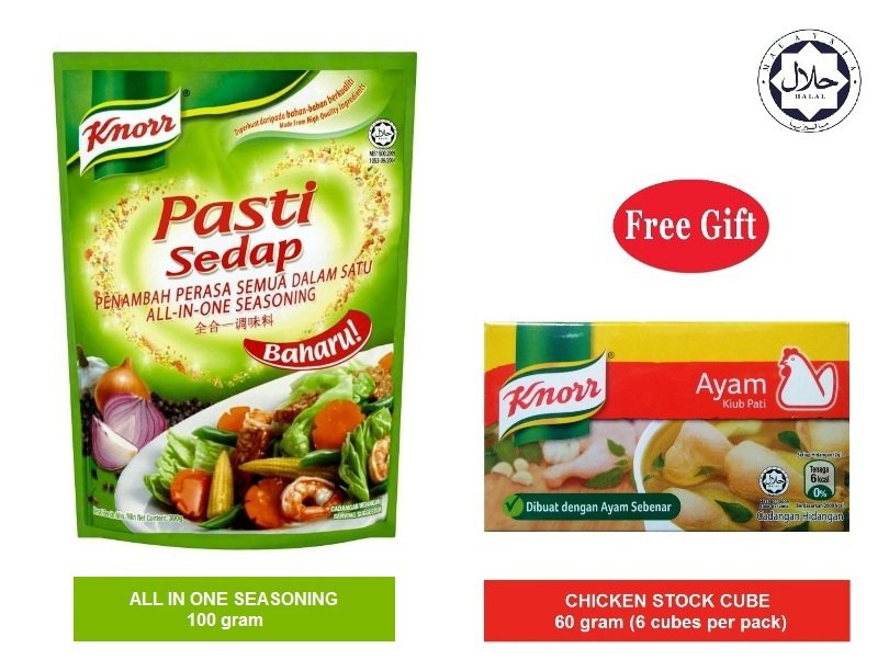 KNORR ALL IN ONE SEASONING 100 gram GIFT CHICKEN STOCK CUBES HALAL