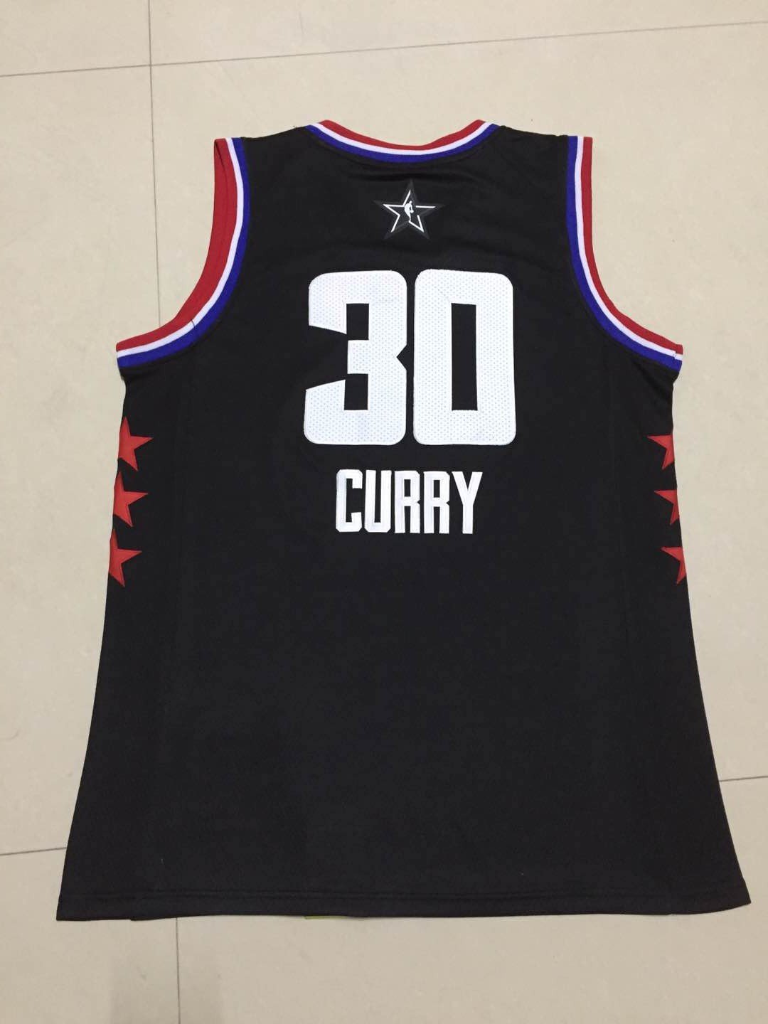 Men's Warriors #30 Stephen Curry Black 2019 All Star Basketb