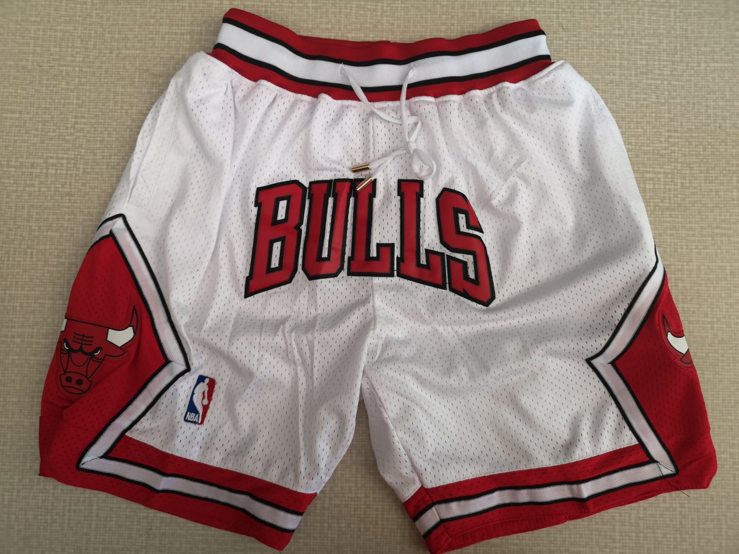 Men's Chicago Bulls White 1997 Finals Throwback Just Don Basketball Shorts