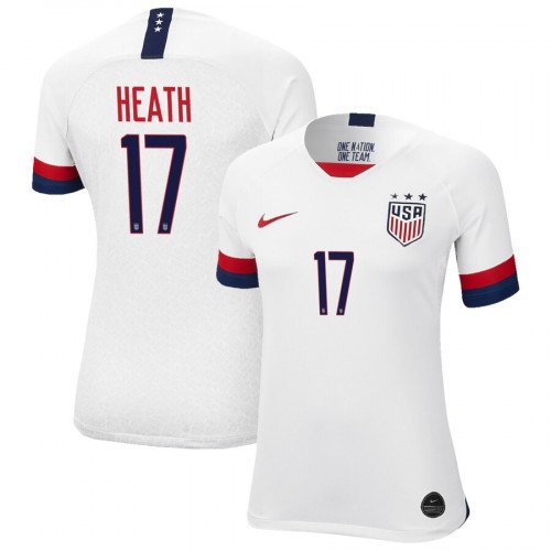 Women's US White Home Tobin Heath USWNT Soccer Jersey 2019 World Cup