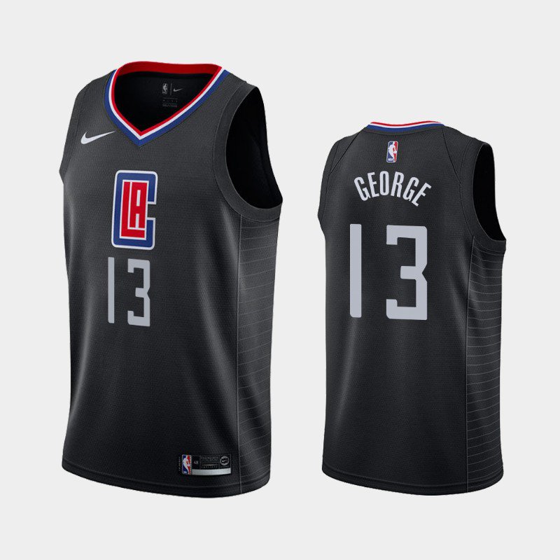 2019 Men's Los Angeles Clippers Paul George Black Jersey Stitched