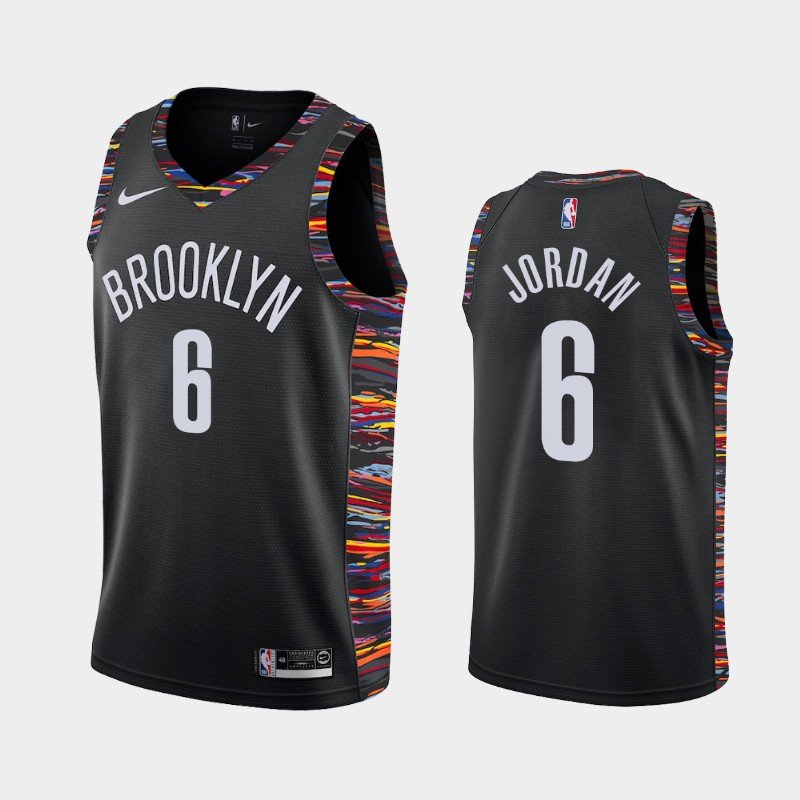 Men's Brooklyn Nets DeAndre Jordan Black City Edition Basketball Jersey