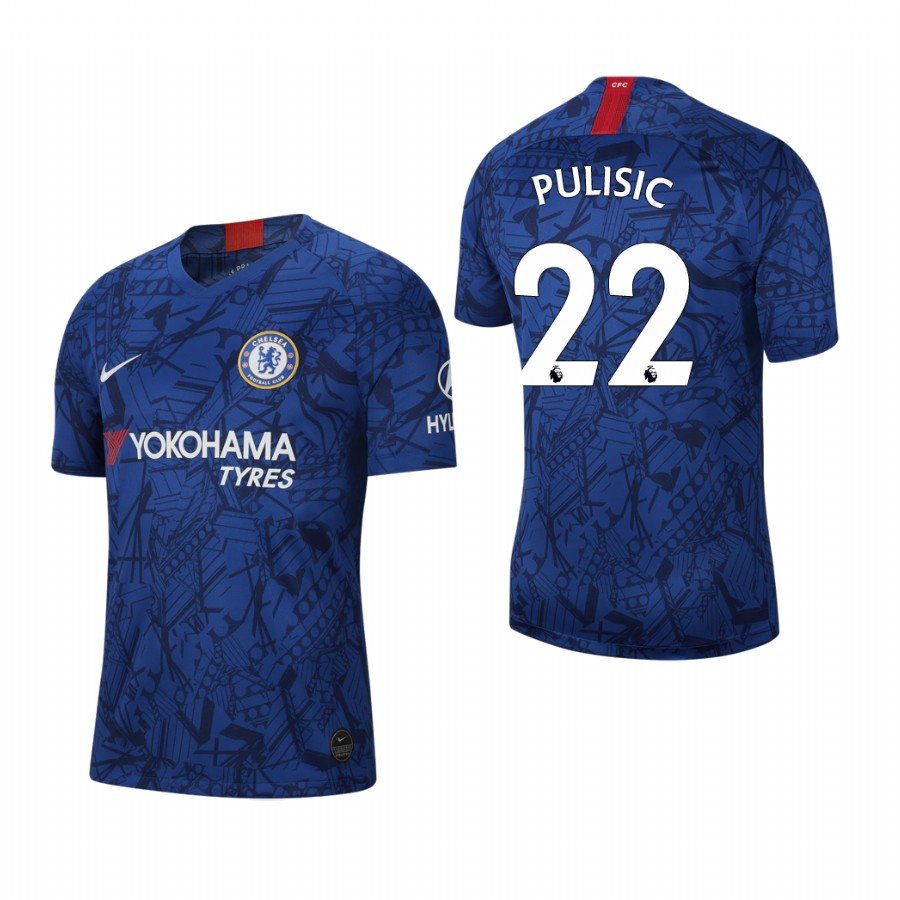 Men's 2019 2020 Chelsea Christian Pulisic Home Stadium Blue Jersey
