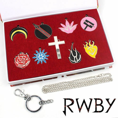 RWBY-Ruby Rose Weiss Schnee Blake Belladonna Yang Xiao Long Symbol Necklace