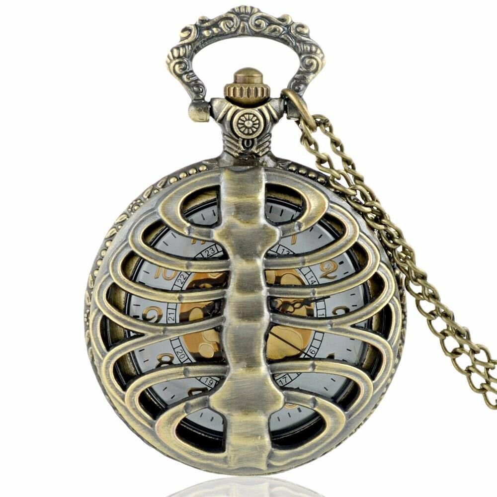 Skeleton Ribcage Pocket Watch Creepy halloween