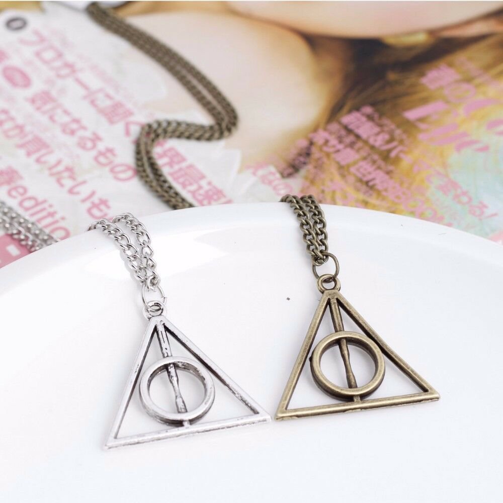 Harry Potter - Black Silver Bronze Deathly Hallows Necklace Snitch Snape time