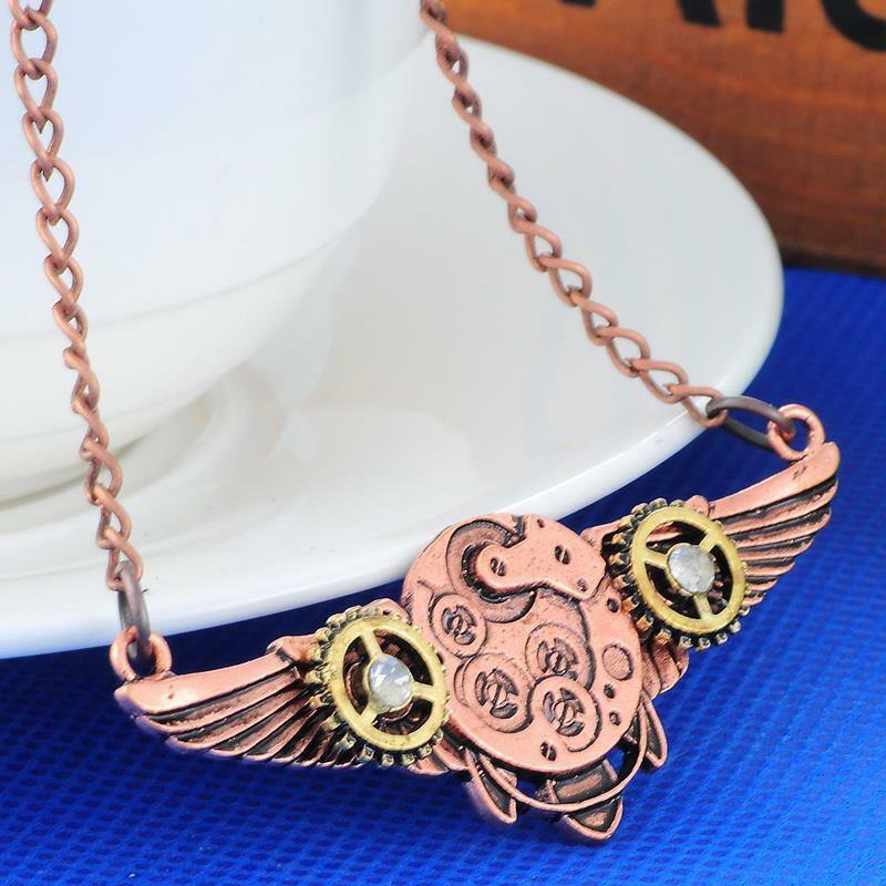 Steampunk - Steam Punk Gear Wing Aviation Necklace
