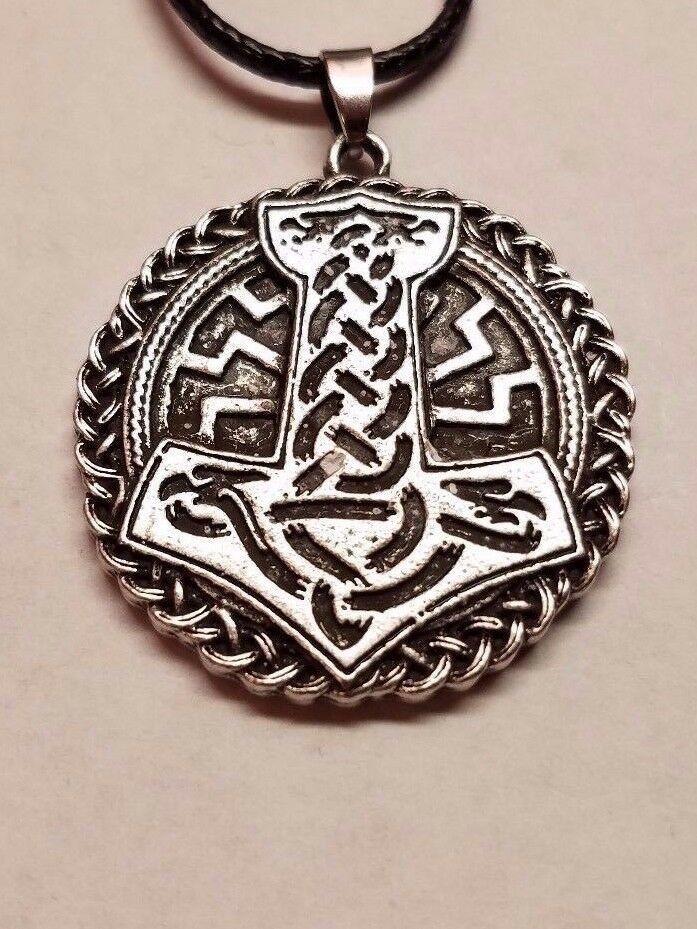 Nordic Celtic Mjolnir Rune Necklace