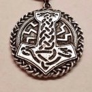 Nordic Celtic Mjolnir Rune Necklace