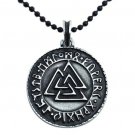 Valknut Rune Runic Norse Viking Elder Futhark Talisman Pewter Pendant Amulet