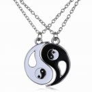 Best Friends Ying Yang Necklace Two Bagua Charm Pendant peace love companion