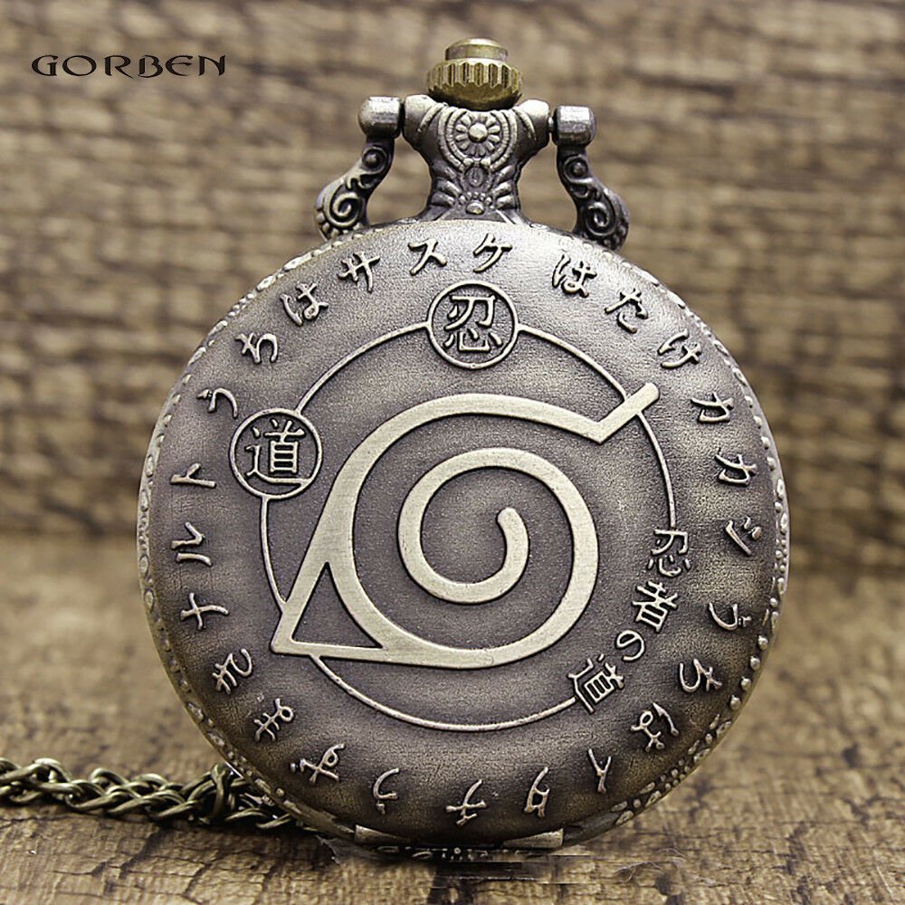 Naruto Leaf Village pocket watch Sharingan Sasuke anime cosplay