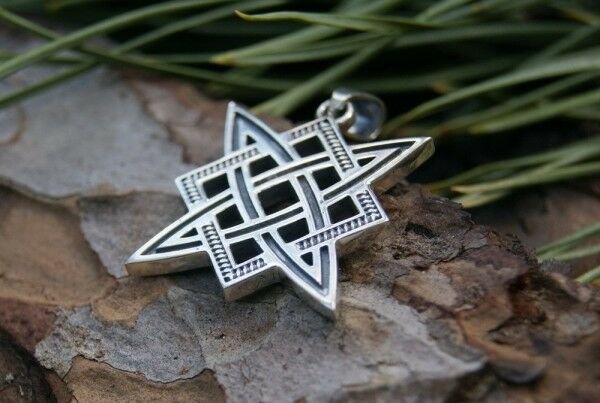 Svarog square pendant. Star Rus pendant Ancient slavic talisman pendant