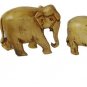Hand Carved Solid Wood Elephant statue Wooden Sculpture 4 Pcs. Set Home Decor