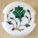 Marble Inlay Tea coaster using real semi-precious stone