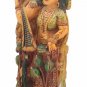 Wood Radha Krishna Statue Painted Love Couple Hand Carved Radha Krishna Painted