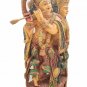 Wood Radha Krishna Statue Painted Love Couple Hand Carved Radha Krishna Painted