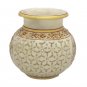 Marble Stone undercut Round Pot Gold Foil Work Painted Vessel Stone