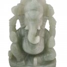 Aventurine Jade Stone Ganesh Polish Statue  Elephant God Figurine Ganpati