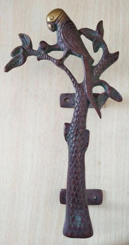 Brass Door Handle Parrot on tree Design Front Door Antique Finish Home Decor