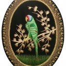 Handmade Zardozi Embroidery Jewel Parrot Carpet Rugs Wall Hanging  1½'X2'