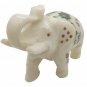 White Marble Pietra Dura Inlay Elephant Handmade Statue Home Decor