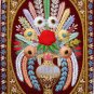Handmade Zardozi Embroidery Flower Jewel Carpet Rugs Wall Hanging  2'X3'