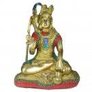 Brass Lord Shiva Mahadev Statue Third Eye God Shiv With Stone Work