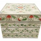 Handmade Bone Jewelry Box Made with Wooden and bone work Flower Painting
