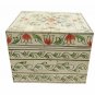 Handmade Bone Jewelry Box Made with Wooden and bone work Flower Painting
