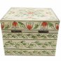 Handmade Bone Jewelry Box Made with Wooden and bone work Flower Painting