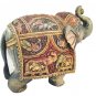 Hand Carved Wooden Elephant Painted Figurine Hunting Carving Elephant