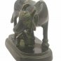 Brass Cow with Calf Painted Statue Handmade Brass Carving Cow