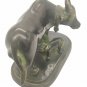 Brass Cow with Calf Painted Statue Handmade Brass Carving Cow