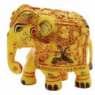 Synthetic Elephant Statue Painted Handmade Collectible Resin Carving Elephant