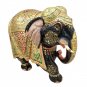 Hand Carved Wood Elephant Statue Coverd with Pure Gold Plated Embossd Work