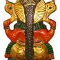 Hand Carved Wood Ganesh Painted Statue Elephant God Wooden Ganesha Painted Gift