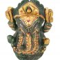 Aventurine Dark Jade Stone Ganesh Painted Statue Elephant God Figurine Ganpati