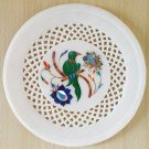7" Marble Round Plate Decorative Floral Parrot Design Inlay Pietra Dura Stone