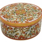 Marble Jewelry Box Decorative Floral Design with embossing painting White Stone