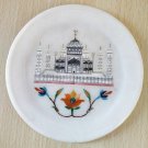 5" Marble Round Plate Decorative Floral Design Inlay Pietra Dura Stone