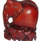 Hand Carved Wood Elephant Family statue Wooden Elephant Sculpture Gift item