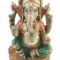 Aventurine Jade Stone  Ganesh Statue Elephant God Gold Painted Ganesha