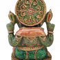 Aventurine Jade Stone  Ganesh Statue Elephant God Gold Painted Ganesha