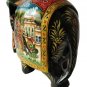 Hand Carved Wood Elephant statue Elephant Prcession Scene Painted Decorative